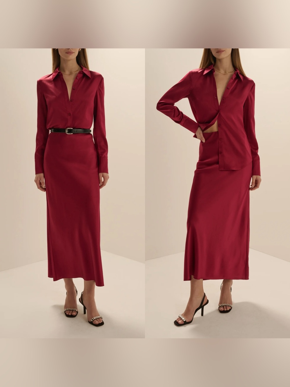 NWT Favorite Daughter The Favorite Velvet Maxi skirt in “Cranberry”